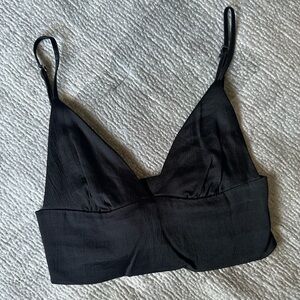 ZARA Black Cropped Bralette Tank Top